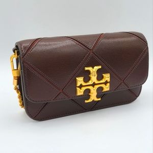 Eleanor Diamond Quilted Phone Crossbody Bag In Cold Brew